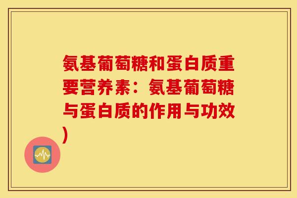 氨基葡萄糖和蛋白质重要营养素：氨基葡萄糖与蛋白质的作用与功效)