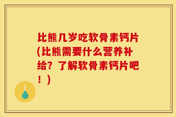 比熊几岁吃软骨素钙片(比熊需要什么营养补给？了解软骨素钙片吧！)