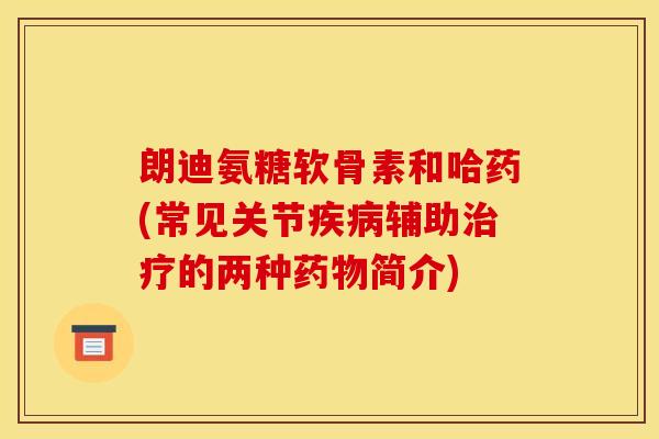 朗迪氨糖软骨素和哈药(常见关节疾病辅助治疗的两种药物简介)