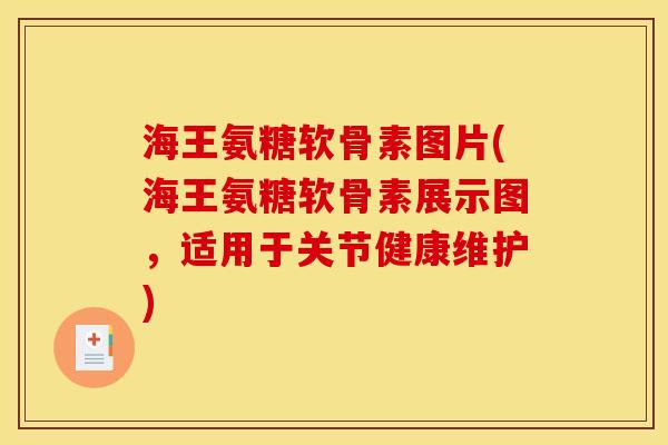 海王氨糖软骨素图片(海王氨糖软骨素展示图，适用于关节健康维护)