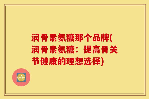 润骨素氨糖那个品牌(润骨素氨糖：提高骨关节健康的理想选择)
