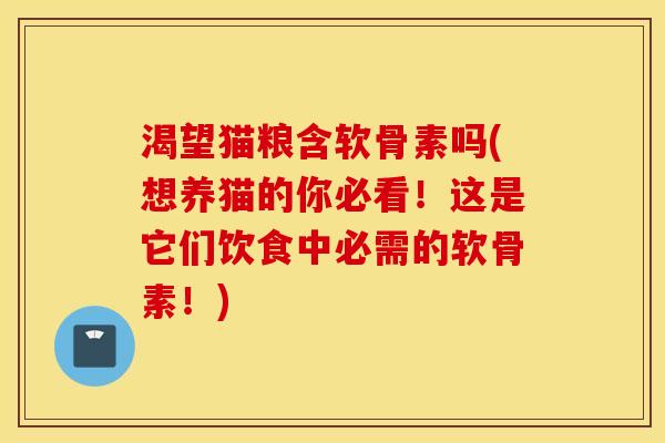 渴望猫粮含软骨素吗(想养猫的你必看！这是它们饮食中必需的软骨素！)