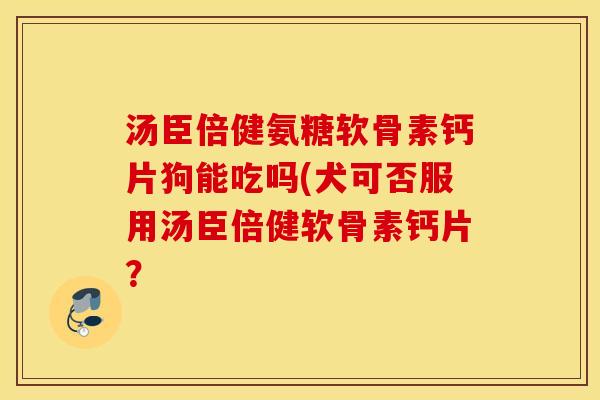 汤臣倍健氨糖软骨素钙片狗能吃吗(犬可否服用汤臣倍健软骨素钙片？