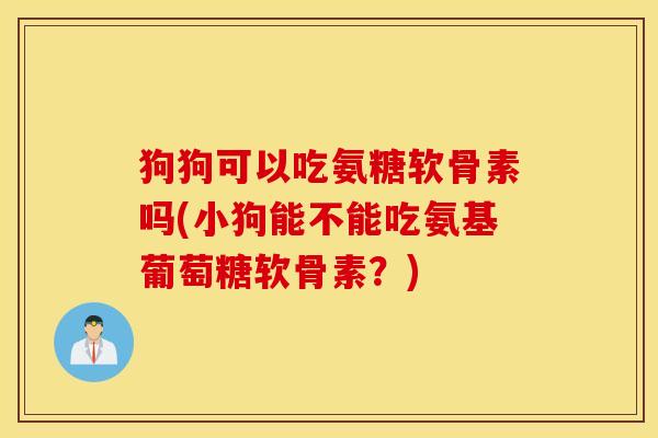 狗狗可以吃氨糖软骨素吗(小狗能不能吃氨基葡萄糖软骨素？)