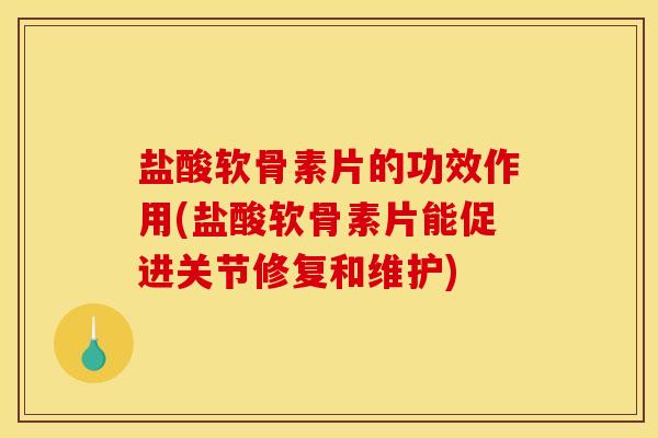 盐酸软骨素片的功效作用(盐酸软骨素片能促进关节修复和维护)
