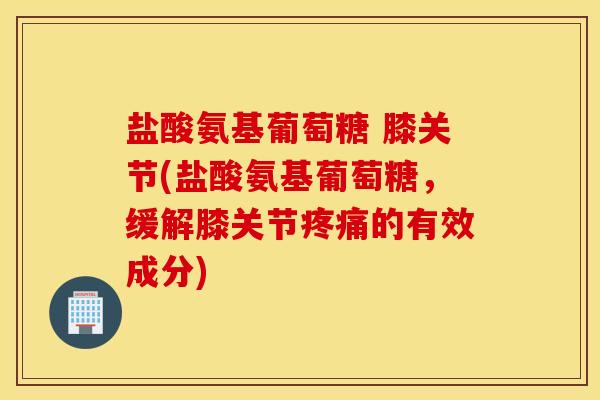 盐酸氨基葡萄糖 膝关节(盐酸氨基葡萄糖，缓解膝关节疼痛的有效成分)