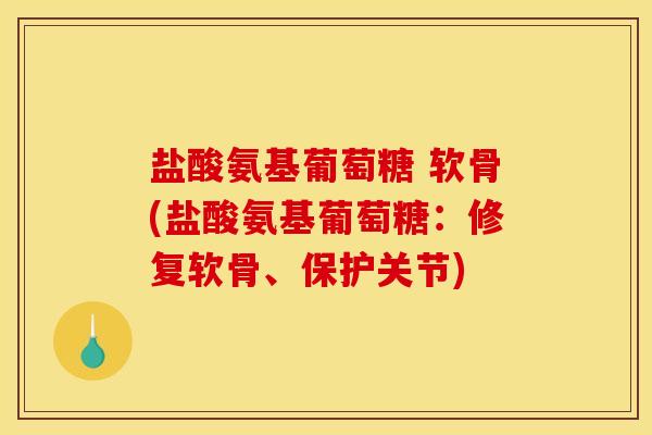盐酸氨基葡萄糖 软骨(盐酸氨基葡萄糖:修复软骨、保护关节) 盐酸氨基葡萄糖 软骨(盐酸氨基葡萄糖:修复软骨、保护关节)