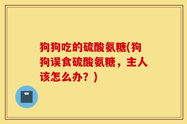狗狗吃的硫酸氨糖(狗狗误食硫酸氨糖，主人该怎么办？)