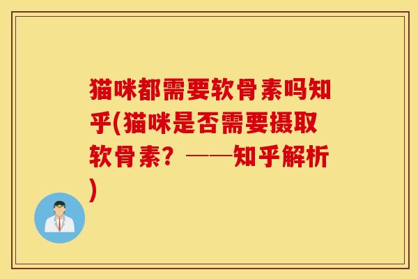 猫咪都需要软骨素吗知乎(猫咪是否需要摄取软骨素？──知乎解析)