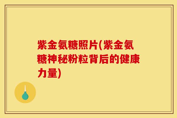 紫金氨糖照片(紫金氨糖神秘粉粒背后的健康力量)