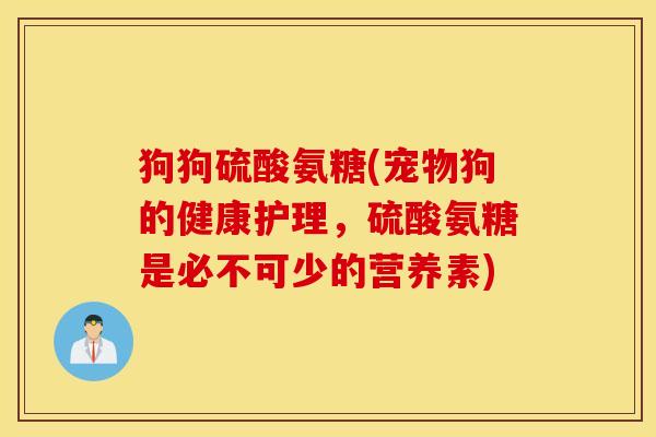 狗狗硫酸氨糖(宠物狗的健康护理，硫酸氨糖是必不可少的营养素)