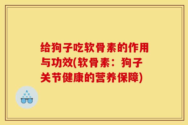 给狗子吃软骨素的作用与功效(软骨素：狗子关节健康的营养保障)