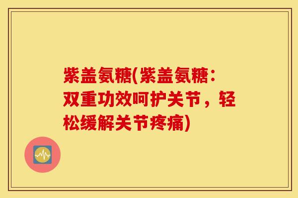 紫盖氨糖(紫盖氨糖：双重功效呵护关节，轻松缓解关节疼痛)