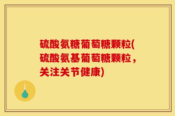 硫酸氨糖葡萄糖颗粒(硫酸氨基葡萄糖颗粒,关注关节健康) 硫酸氨糖葡萄糖颗粒(硫酸氨基葡萄糖颗粒,关注关节健康)