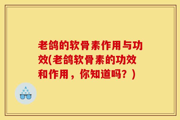 老鸽的软骨素作用与功效(老鸽软骨素的功效和作用，你知道吗？)