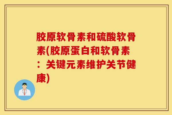 胶原软骨素和硫酸软骨素(胶原蛋白和软骨素：关键元素维护关节健康)