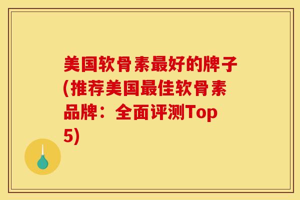 美国软骨素最好的牌子(推荐美国最佳软骨素品牌：全面评测Top5)