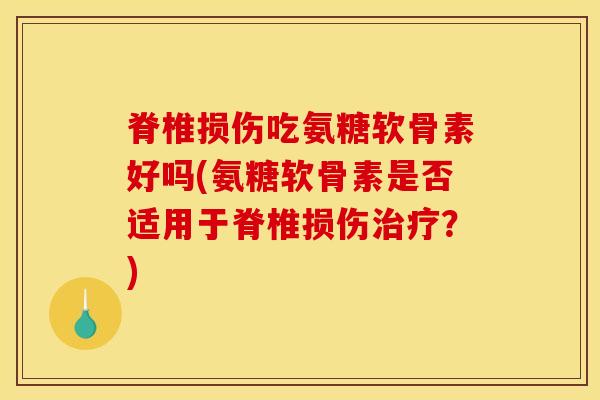 脊椎损伤吃氨糖软骨素好吗(氨糖软骨素是否适用于脊椎损伤治疗？)