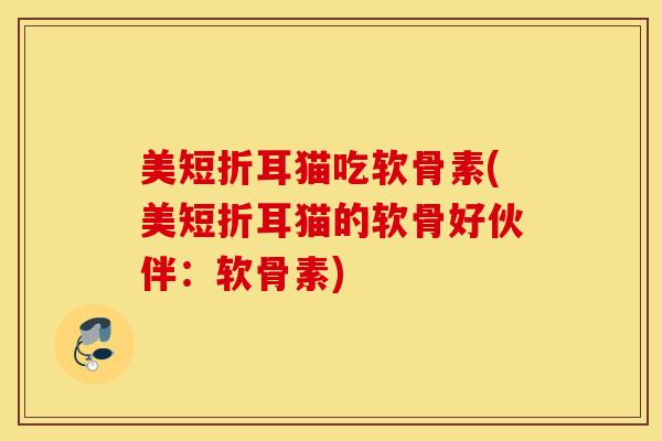 美短折耳猫吃软骨素(美短折耳猫的软骨好伙伴：软骨素)