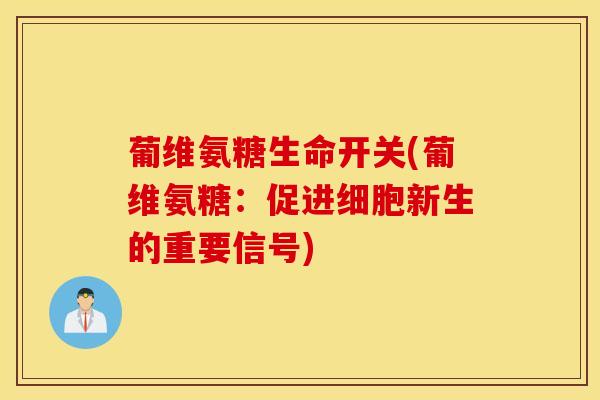 葡维氨糖生命开关(葡维氨糖：促进细胞新生的重要信号)