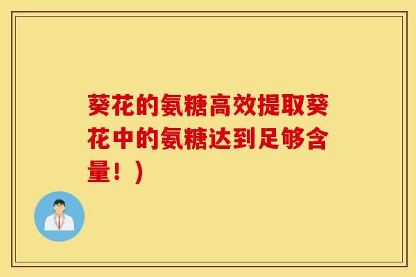 葵花的氨糖高效提取葵花中的氨糖达到足够含量！)