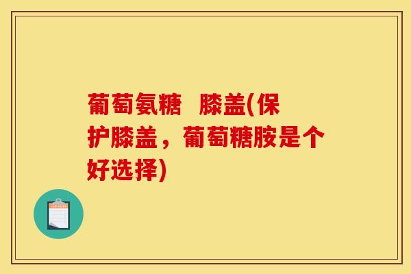 葡萄氨糖  膝盖(保护膝盖，葡萄糖胺是个好选择)