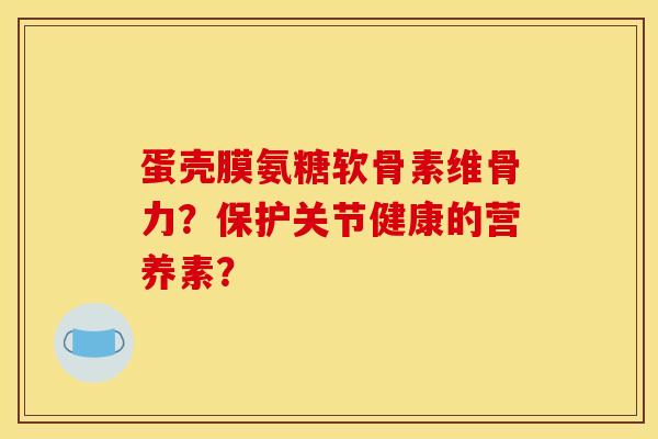 蛋壳膜氨糖软骨素维骨力？保护关节健康的营养素？
