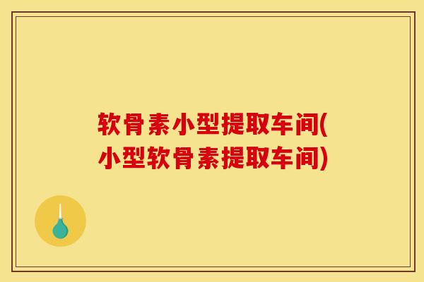 软骨素小型提取车间(小型软骨素提取车间)
