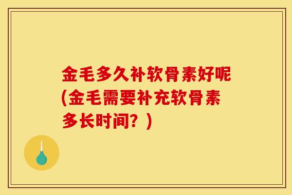 金毛多久补软骨素好呢(金毛需要补充软骨素多长时间?) 金毛多久补软骨素好呢(金毛需要补充软骨素多长时间?)