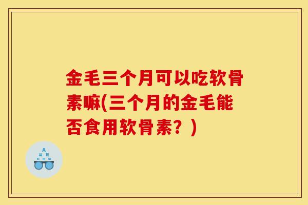 金毛三个月可以吃软骨素嘛(三个月的金毛能否食用软骨素？)