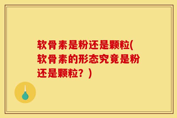 软骨素是粉还是颗粒(软骨素的形态究竟是粉还是颗粒？)