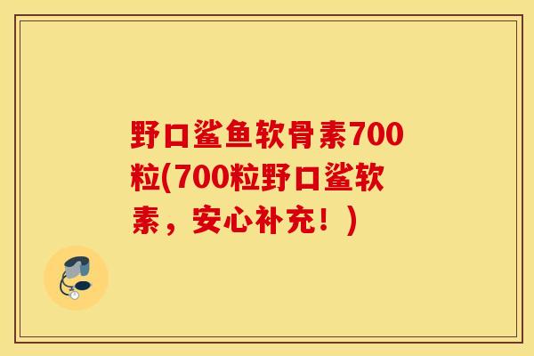野口鲨鱼软骨素700粒(700粒野口鲨软素，安心补充！)