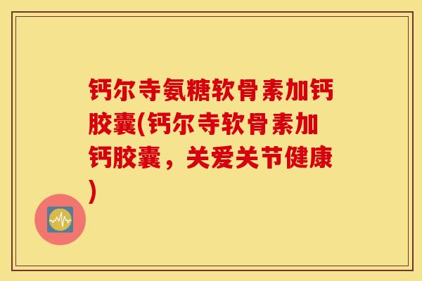 钙尔寺氨糖软骨素加钙胶囊(钙尔寺软骨素加钙胶囊，关爱关节健康)