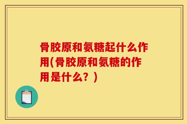 骨胶原和氨糖起什么作用(骨胶原和氨糖的作用是什么？)