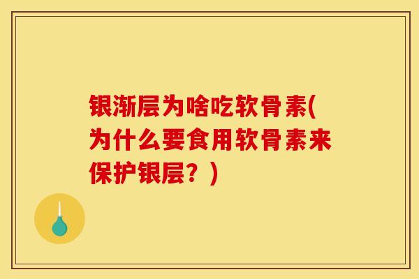 银渐层为啥吃软骨素(为什么要食用软骨素来保护银层？)