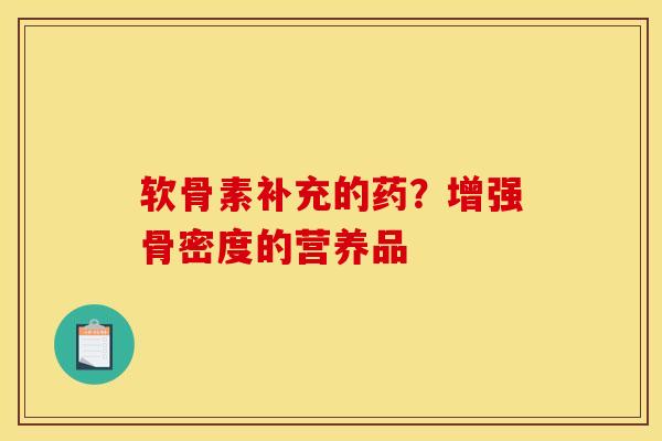 软骨素补充的药？增强骨密度的营养品