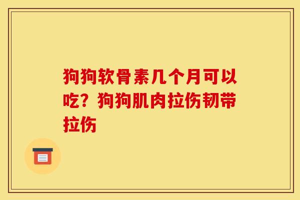 狗狗软骨素几个月可以吃？狗狗肌肉拉伤韧带拉伤