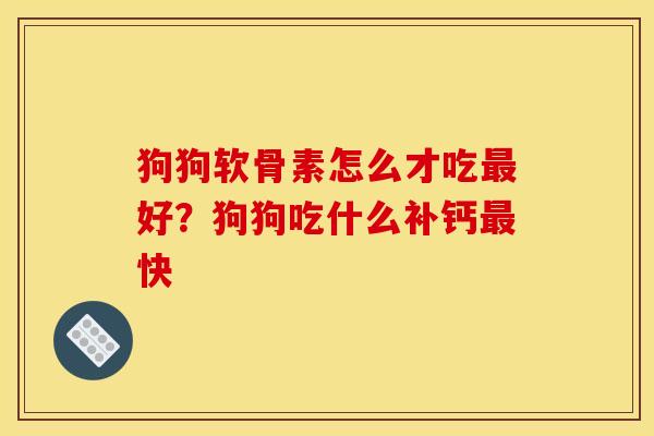 狗狗软骨素怎么才吃最好？狗狗吃什么补钙最快