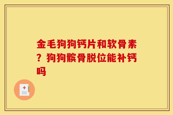 金毛狗狗钙片和软骨素？狗狗髌骨脱位能补钙吗