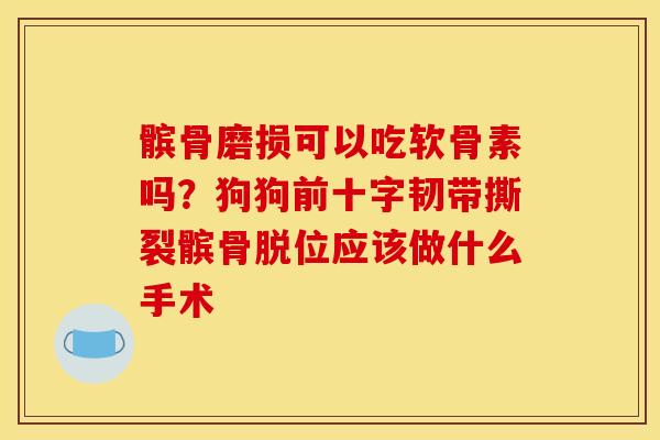 髌骨磨损可以吃软骨素吗？狗狗前十字韧带撕裂髌骨脱位应该做什么手术