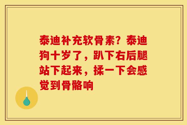 泰迪补充软骨素？泰迪狗十岁了，趴下右后腿站下起来，揉一下会感觉到骨骼响