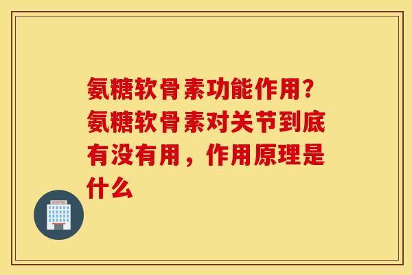 氨糖软骨素功能作用?氨糖软骨素对关节到底有没有用,作用原理是什么 氨糖软骨素功能作用?氨糖软骨素对关节到底有没有用,作用原理是什么