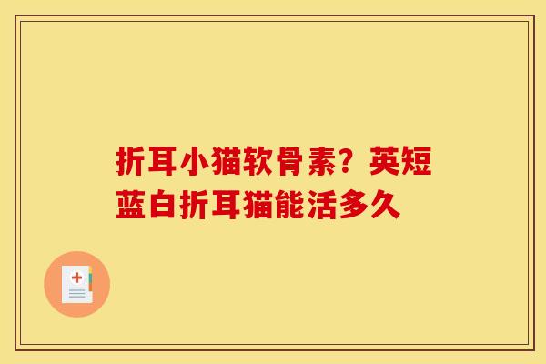 折耳小猫软骨素？英短蓝白折耳猫能活多久