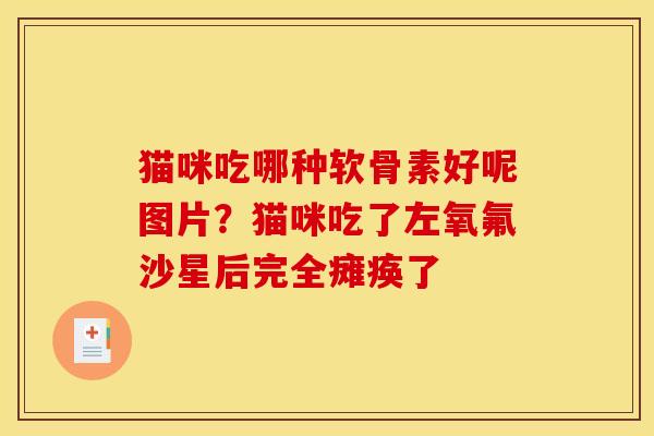 猫咪吃哪种软骨素好呢图片？猫咪吃了左氧氟沙星后完全瘫痪了