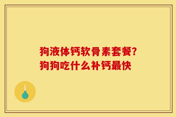 狗液体钙软骨素套餐？狗狗吃什么补钙最快