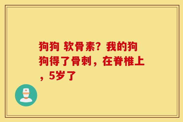 狗狗 软骨素？我的狗狗得了骨刺，在脊椎上，5岁了