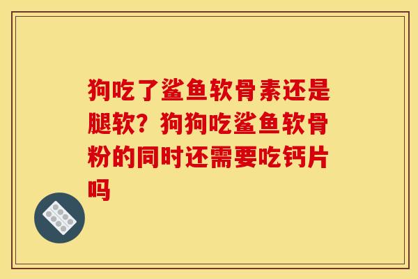 狗吃了鲨鱼软骨素还是腿软？狗狗吃鲨鱼软骨粉的同时还需要吃钙片吗