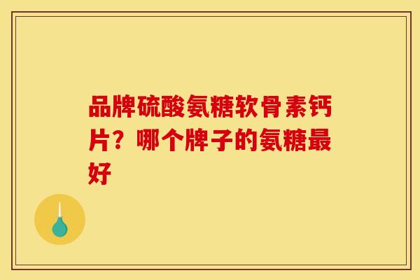 品牌硫酸氨糖软骨素钙片？哪个牌子的氨糖最好