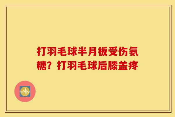打羽毛球半月板受伤氨糖？打羽毛球后膝盖疼