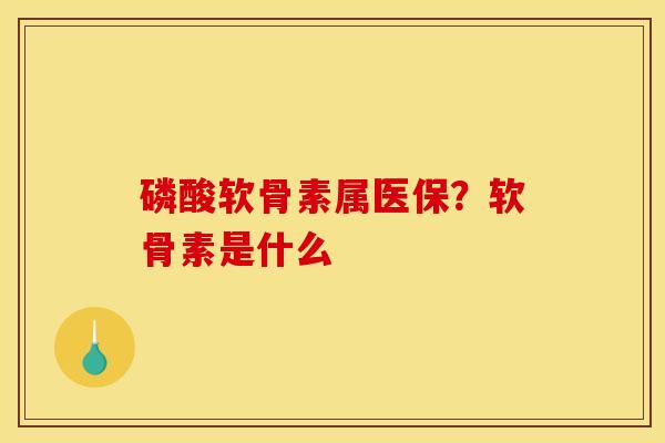 磷酸软骨素属医保？软骨素是什么